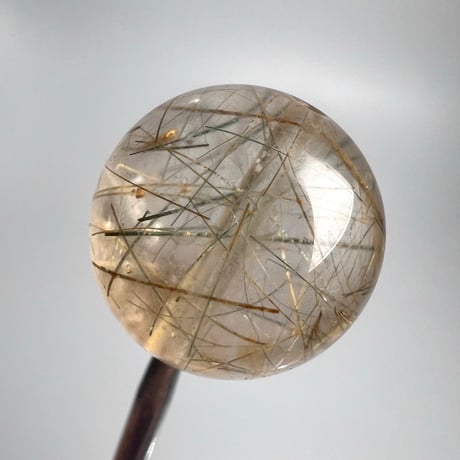 【ガネッシュヒマール産】アクチノライトイン天然ヒマラヤ水晶ビーズ/Ganesh Himal Actinolite in Himalayan Quartz beads