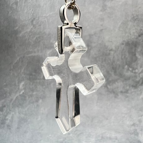 【ガネッシュヒマール産】天然ヒマラヤ水晶クロスペンダントトップ⑤/Ganesh Himal Himalayan Quartz Cross Pendant Top