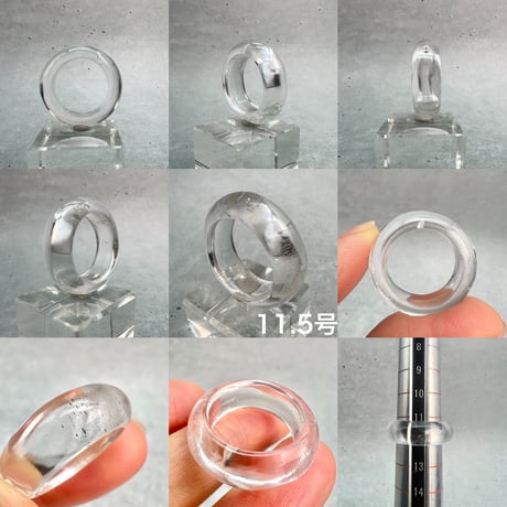 【ガネッシュヒマール産】天然ヒマラヤ水晶プレーンリング8.5号〜18.5号/Ganesh Himal Himalayan Quartz Plain Ring