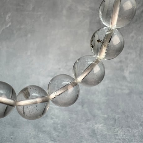 【カイラス産】"手磨き加工"天然ヒマラヤ水晶ブレスレット①10mm内径15cm /Kailash Himalayan Quartz Bracelet