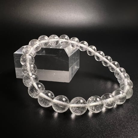 【アンナプルナ産】"手磨き加工"天然ヒマラヤ水晶ブレスレット8mm内径17cm/Annapurna Himalayan Quartz  Bracelet
