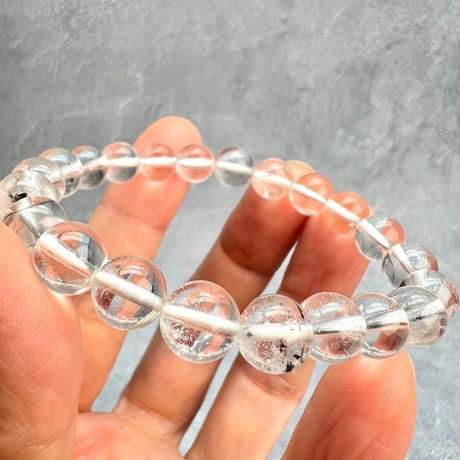 【ガネッシュヒマール産】天然ヒマラヤ水晶ブレスレット8mm内径15cm①/Ganesh Himal Himalayan Quartz Bracelet