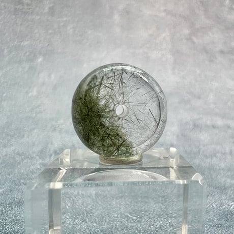 【ガネッシュヒマール産】アクチノライトイン天然ヒマラヤ水晶 タイヤ型ビーズ④iGanesh Himal Actinolite in Himalayan Quartz Tire beads