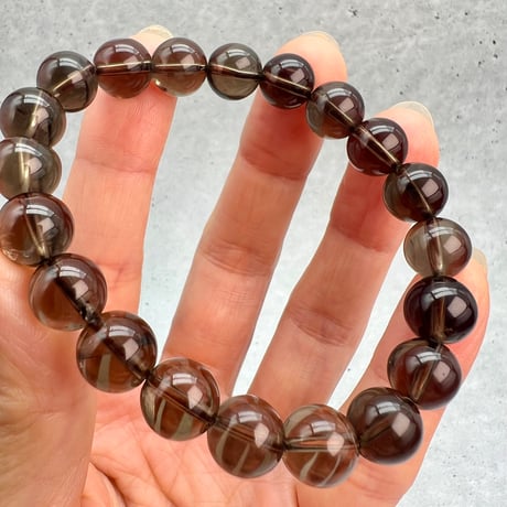 【ガウリシャンカール産】天然ヒマラヤスモーキークォーツブレスレット9mm内径16/Gaurishankar Himalayan Smoky Quartz Bracelet