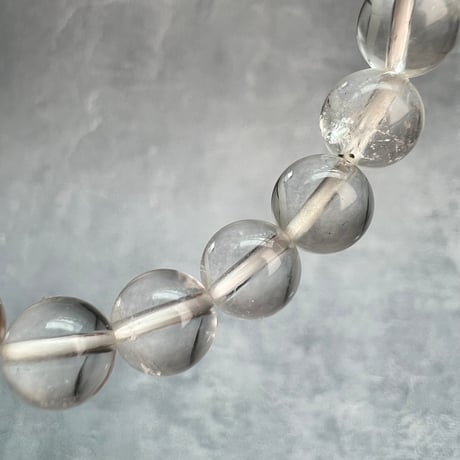 【ガネッシュヒマール産】天然ヒマラヤ水晶ブレスレット8mm内径15cm①/Ganesh Himal Himalayan Quartz Bracelet