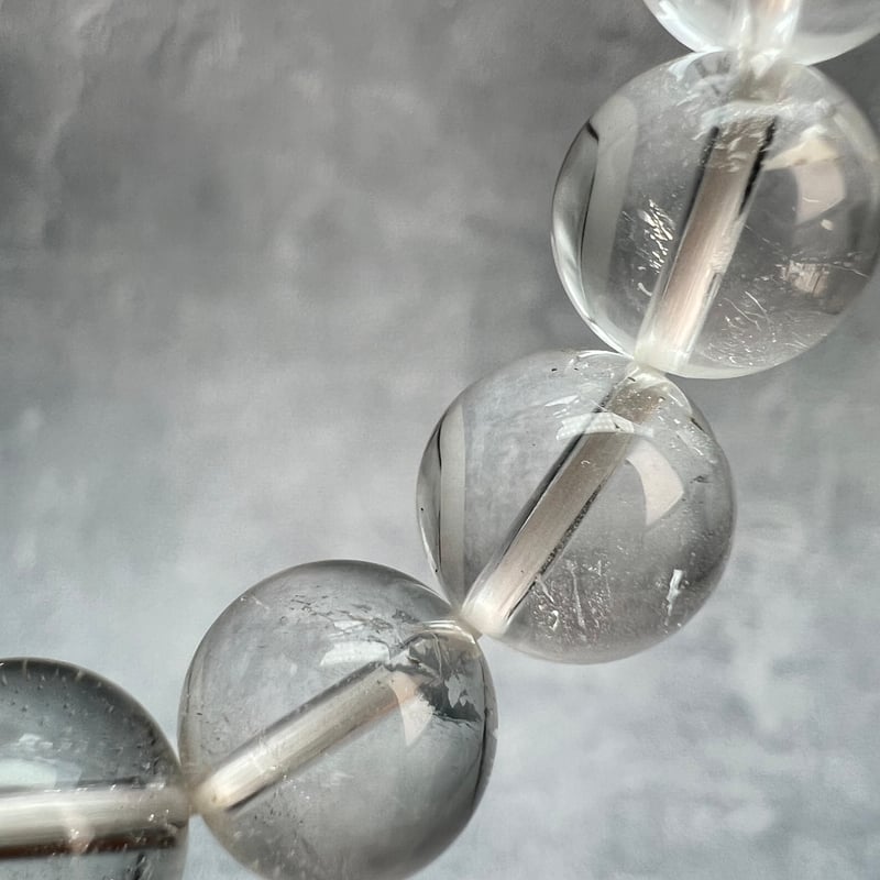 ガネッシュヒマール産ヒマラヤ水晶ブレス 特選]ガネッシュヒマール産ヒマラヤ水晶ブレスレット（約16.5mm大玉