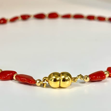 イタリア産赤珊瑚ネックレス🅱️/Red Coral Necklace