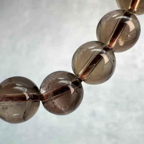 ハイクオリティ【ガウリシャンカール産】天然ヒマラヤスモーキークォーツブレスレット(8mm内径15cm)/Gaurishankar Himalayan Smoky Quartz Bracelet