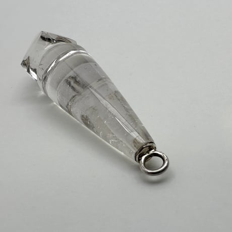 【ガネッシュヒマール産】天然ヒマラヤ水晶"手磨き加工"ペンデュラム(カット)/Ganesh Himal Himalayan Quartz Pendulum(Cut)