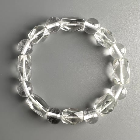 【デザインブレスレット】カイラス産＋アンナプルナ産"手磨き加工"天然ヒマラヤ水晶/Kailash + Annapurna Himalayan Quartz  Design Bracelet