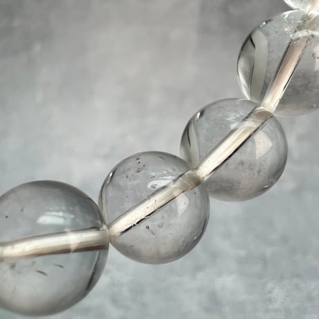【カイラス産】"手磨き加工"天然ヒマラヤ水晶ブレスレット①10mm内径15cm /Kailash Himalayan Quartz Bracelet