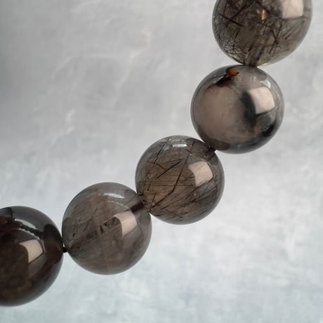 【ガネッシュヒマール産】アクチノライトイン天然ヒマラヤ水晶ブレスレット⑥/Ganesh Himal Actinorite in Himalayan Quartz Bracelet