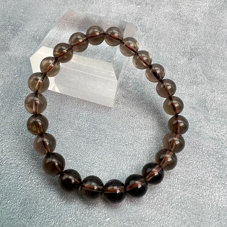 ハイクオリティ【ガウリシャンカール産】天然ヒマラヤスモーキークォーツブレスレット(8mm内径16cm)/Gaurishankar Himalayan Smoky Quartz Bracelet