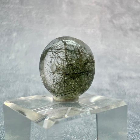 【ガネッシュヒマール産】アクチノライトイン天然ヒマラヤ水晶 タイヤ型ビーズ④iGanesh Himal Actinolite in Himalayan Quartz Tire beads