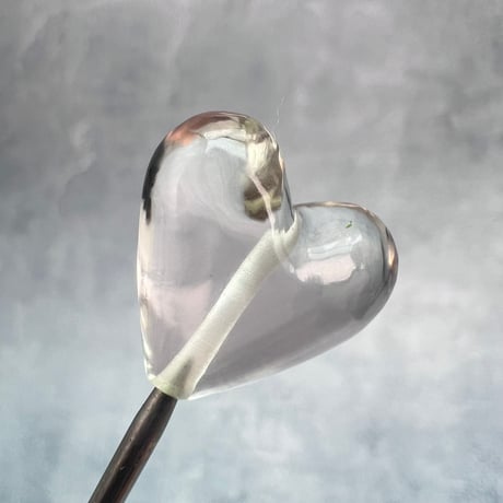 【ガウリシャンカール産】天然ヒマラヤスモーキークォーツ"手磨き加工"ハート型ビーズ③/Gaurishankar Himalayan Smoky Quartz Heart Beads