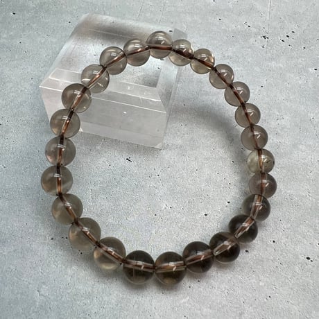 ハイクオリティ【ガウリシャンカール産】天然ヒマラヤスモーキークォーツブレスレット(8mm内径17cm)/Gaurishankar Himalayan Smoky Quartz Bracelet