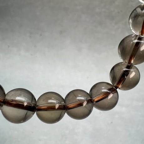 ハイクオリティ【ガウリシャンカール産】天然ヒマラヤスモーキークォーツブレスレット(8mm内径17cm)/Gaurishankar Himalayan Smoky Quartz Bracelet