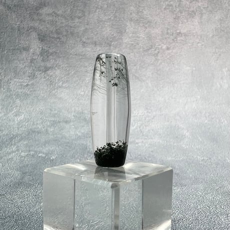 【ガネッシュヒマール産】アクチノライト&クローライトイン天然ヒマラヤ水晶 樽型ビーズ⑫/Ganesh Himal Actinolite&Chlorite in barrel beads