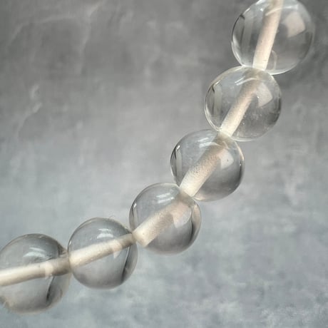 【ガネッシュヒマール産】"手磨き"天然ヒマラヤ水晶ブレスレット8mm内径17cm/Ganesh Himal Himalayan Quartz Bracelet