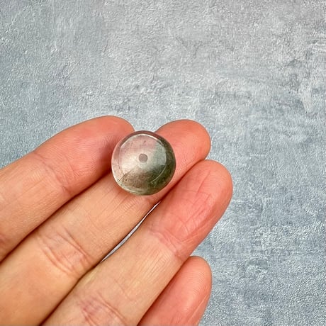 【ガネッシュヒマール産】アクチノライトイン天然ヒマラヤ水晶 タイヤ型ビーズ④iGanesh Himal Actinolite in Himalayan Quartz Tire beads