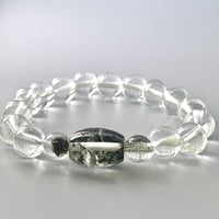 【ガネッシュヒマール産】"手磨き加工"クローライト&アクチノライトインヒマラヤ水晶ブレスレット/Ganesh Chlorite&Actinolite Himalayan Quartz