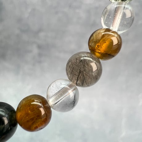 【デザインブレスレット】ネパール産ヒマラヤドラバイトトルマリン×ガネッシュヒマール/Nepal Himalayan Tourmaline×Ganesh Bracelet