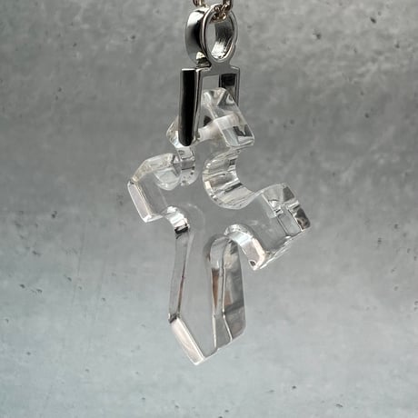 【ガネッシュヒマール産】天然ヒマラヤ水晶クロスペンダントトップ⑨/Ganesh Himal Himalayan Quartz Cross Pendant Top