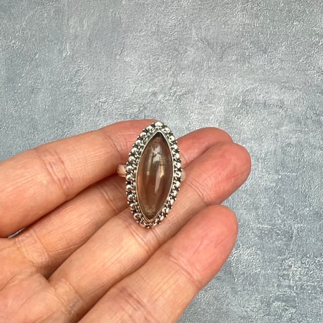 【ガウリシャンカール産】天然ヒマラヤスモーキークォーツ シルバー925デザインリング/GauriShankar Smoky Quartz Silver925 Design Ring