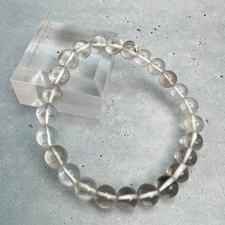 【ガウリシャンカール産】"手磨き加工"天然ヒマラヤスモーキークォーツブレスレット(8mm内径17cm)②/Gaurishankar Himalayan Smoky Quartz Bracelet