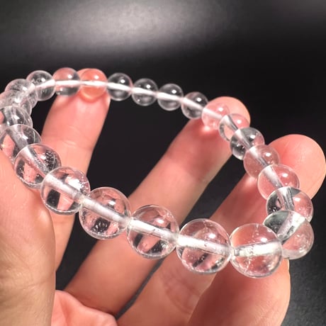 【アンナプルナ産】"手磨き加工"天然ヒマラヤ水晶ブレスレット8mm内径16cm/Annapurna Himalayan Quartz  Bracelet①