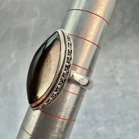 【ガウリシャンカール産】天然ヒマラヤスモーキークォーツ シルバー925デザインリング/GauriShankar Smoky Quartz Silver925 Design Ring