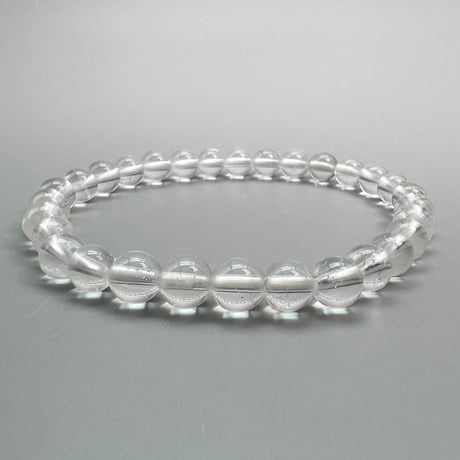 【ハイクオリティー】ガネッシュヒマール産天然ヒマラヤ水晶ブレスレット6mm内径15.5cm/High Quality Ganesh Himal Himalayan Quartz Bracelet