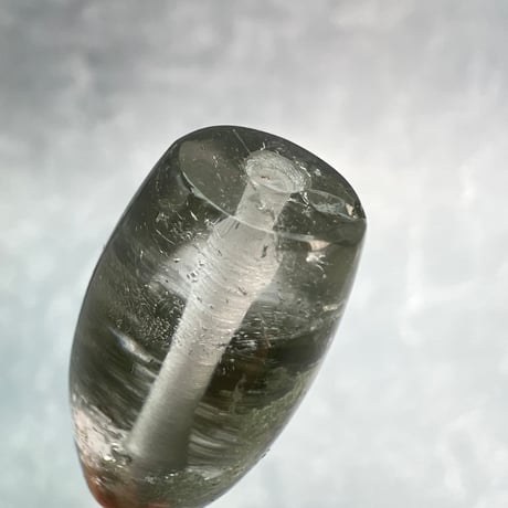 【ガネッシュヒマール産】クローライトイン天然ヒマラヤ水晶 樽型ビーズ⑯/Ganesh Himal Chlorite in Himalayan Quartz barrel beads