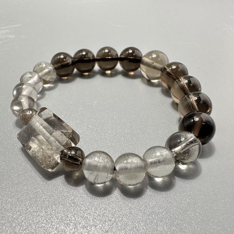 ガウリシャンカール産天然ヒマラヤスモーキークォーツ デザインブレスレット/ Gaurishankar SmokyQuartz Design Bracelet