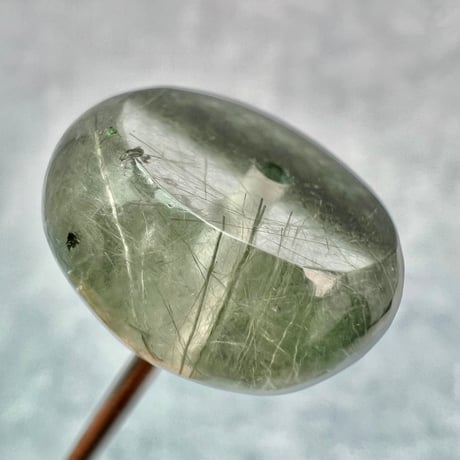 【ガネッシュヒマール産】アクチノライトイン天然ヒマラヤ水晶 タイヤ型ビーズ②/Ganesh Himal Actinolite in Himalayan Quartz Tire beads
