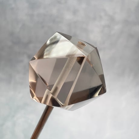 【ガウリシャンカール産】天然ヒマラヤスモーキークォーツ"手磨き加工"イコサヘドロン"ビーズ/GauriShankar Smoky Quartz "Icosahedron"Beads