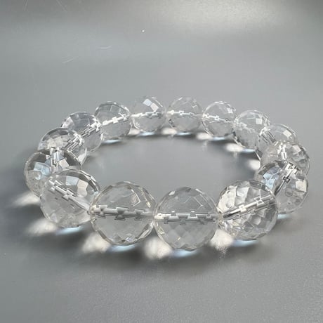 【ガネッシュヒマール産】"手磨き加工"マルチカット天然ヒマラヤ水晶ブレスレット/Ganesh Himal Himalayan Quartz Bracelet