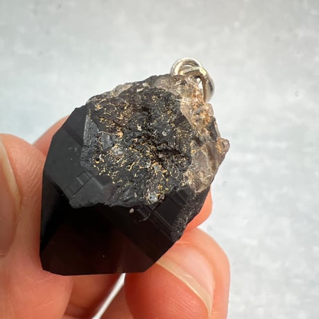 【ガウリシャンカール産】天然ヒマラヤスモーキークォーツ バチカン付きペンダントトップ/Gaurishankar HimalayanSmoky Silver925 pendant top