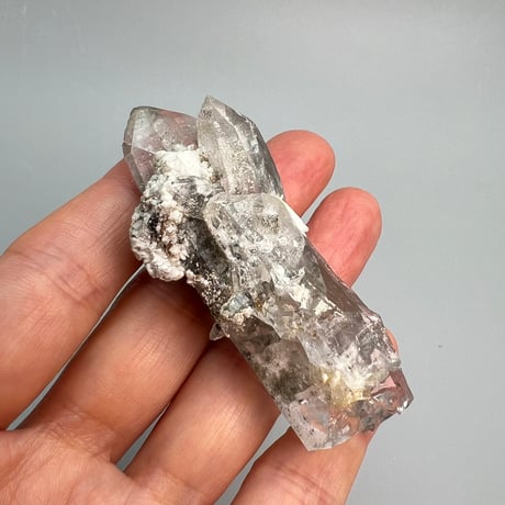 大特価【ガネッシュヒマール産】クローライトイン天然ヒマラヤ水晶⑫/Ganesh Himal Chlorite in Himalayan Quartz