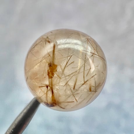 【ガネッシュヒマール産】アクチノライトイン天然ヒマラヤ水晶ビーズ⑫/Ganesh Himal Actinolite in Himalayan Quartz beads