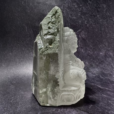 【ガネッシュヒマール産】クローライトイン天然ヒマラヤ水晶 "クベーラ"仏像/Ganesh himal Chlorite in himalayan quartz  "kuber"