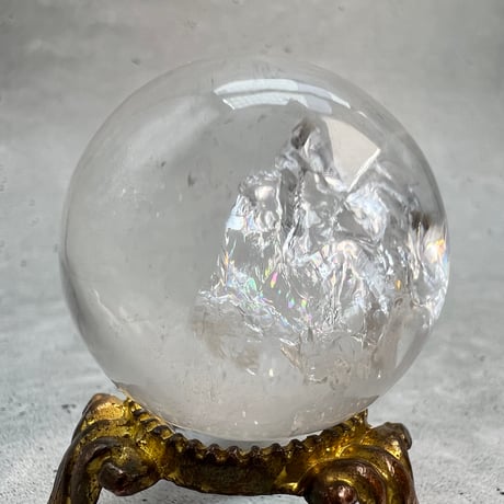 【ガネッシュヒマール産】ナチュラルレインボー天然ヒマラヤ水晶丸玉/Ganesh Himal Natural Rainbow In Himalayan Quartz Sphere