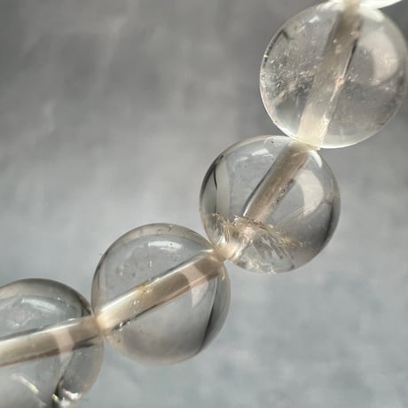 【ガネッシュヒマール産】"手磨き"天然ヒマラヤ水晶ブレスレット8mm内径15.5cm/Ganesh Himal Himalayan Quartz Bracelet