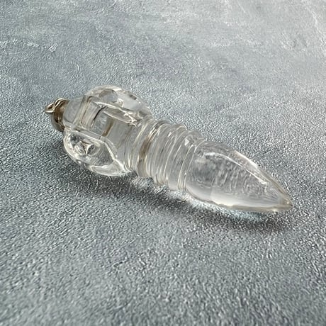 【ガネッシュヒマール産】天然ヒマラヤ水晶"手磨き加工"ペンデュラムペンダント(バジュラ.プルバ)/Ganesh Himal Himalayan Quartz Pendulum