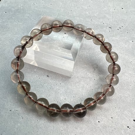 【ガウリシャンカール産】"手磨き加工"天然ヒマラヤスモーキークォーツブレスレット8m内径17/Gaurishankar Himalayan Smoky Quartz Bracelet