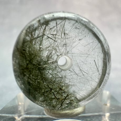 【ガネッシュヒマール産】アクチノライトイン天然ヒマラヤ水晶 タイヤ型ビーズ④iGanesh Himal Actinolite in Himalayan Quartz Tire beads
