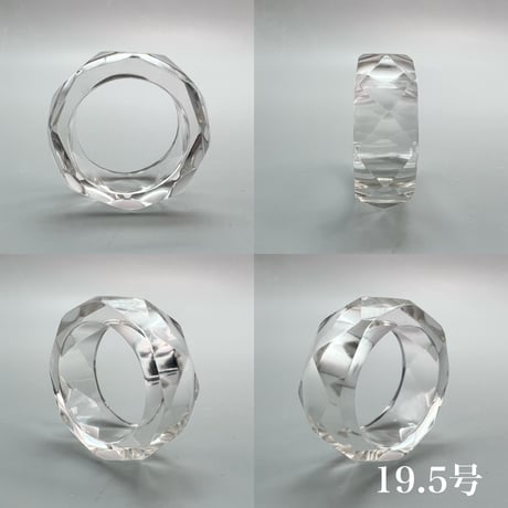 【ガネッシュヒマール産】天然ヒマラヤ水晶ファセットリング(16号〜19.5号) /Ganesh Himal Himalayan Quartz Facet Ring