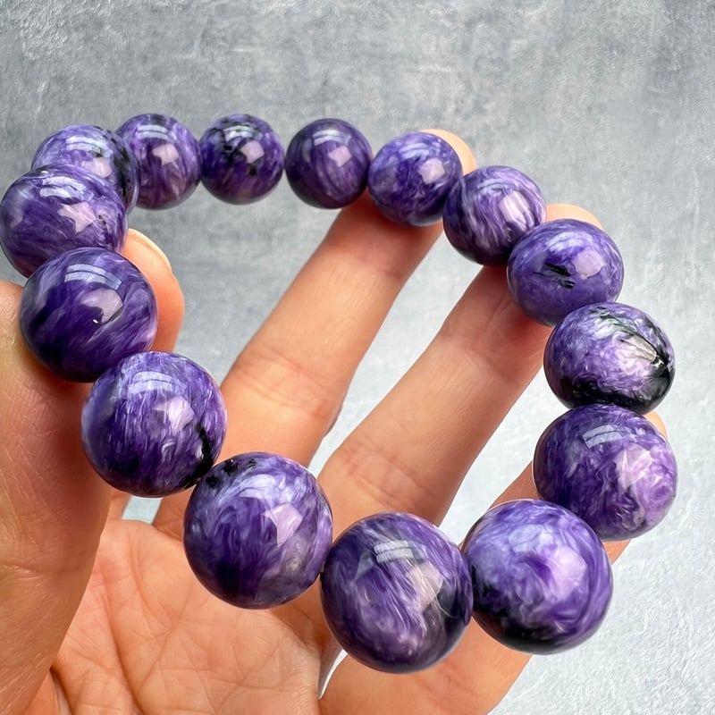 チャロアイトブレスレット14mm内径17cm/Charoite Bracelet | 【RUN
