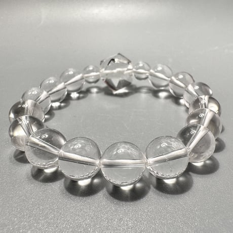 【デザインブレスレット】ガネッシュヒマール産ヒマラヤ水晶"イコサヘドロン" 内径14/GaneshHimal"Icosahedron"