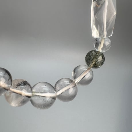 【デザインブレスレット】カイラス×ガネッシュヒマール天然ヒマラヤ水晶デザインブレスレット/Kailash×Ganesh Himal Himalayan Quartz Design Bracelet